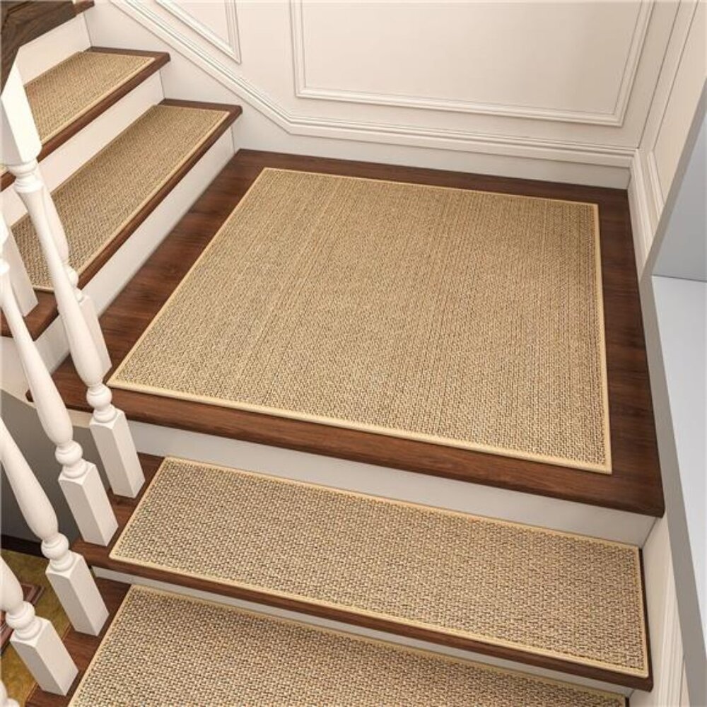 Non Slip Stair-Treads Matching-Mat for Wooden Steps, Square Rubber Backing